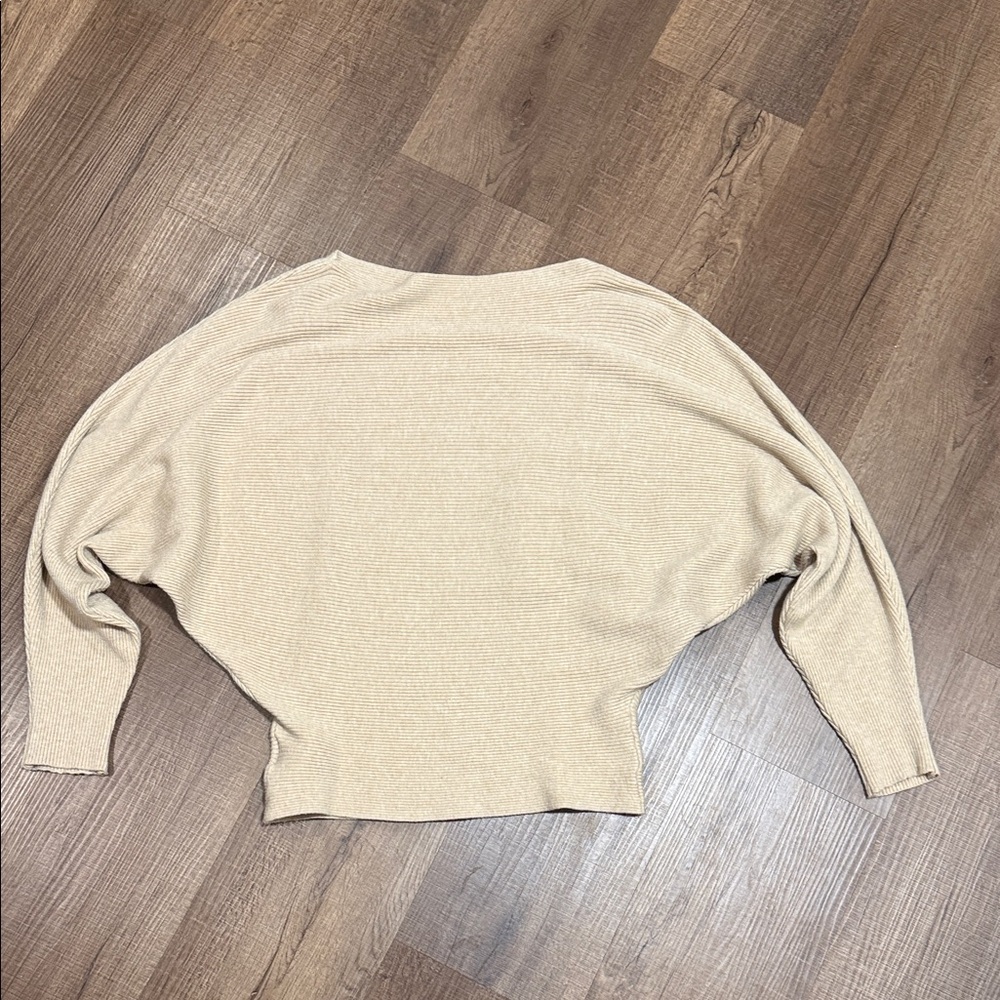 Gaberly boat neck ribbed batwing sleeve Sweater